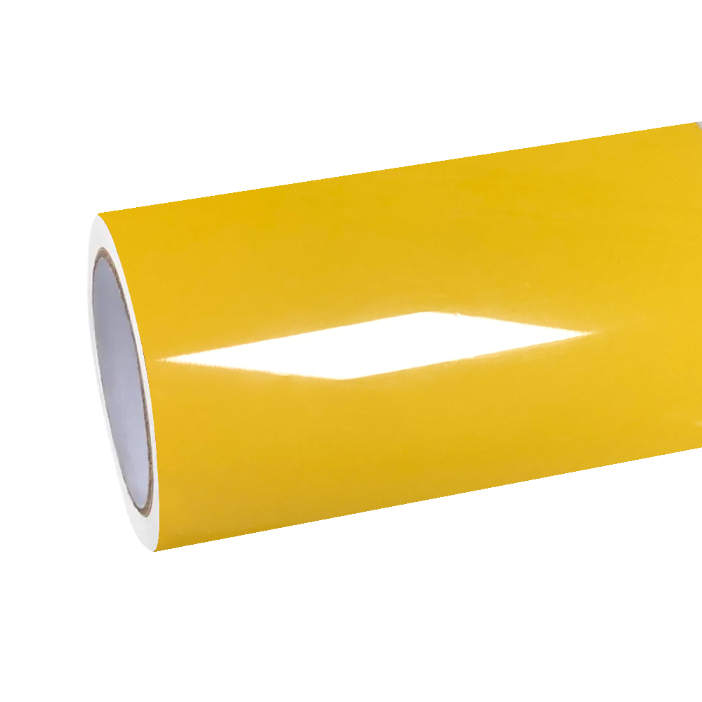 Gloss Racing Yellow Car Vinyl Wrap PET