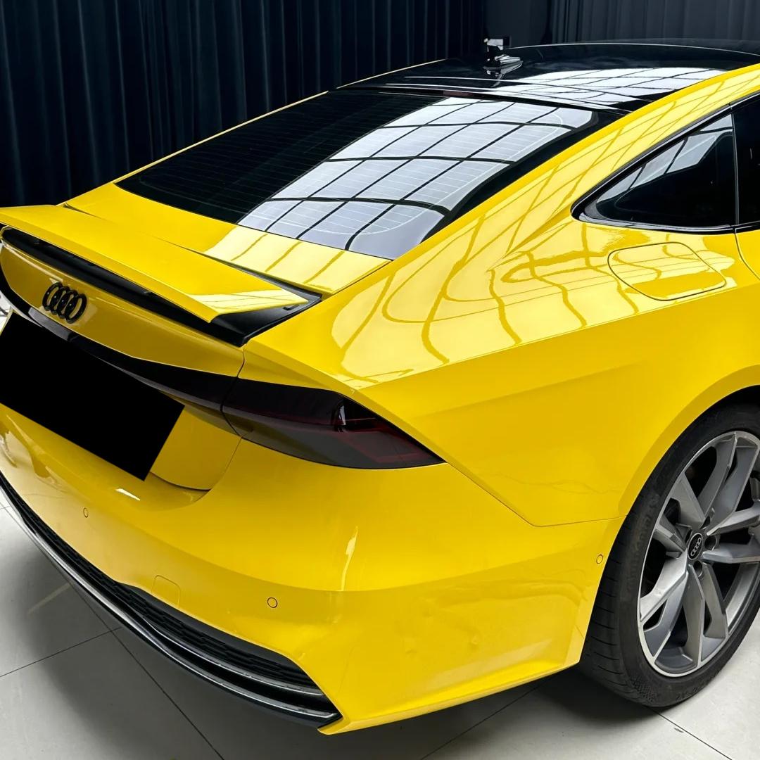 Gloss Racing Yellow Car Vinyl Wrap PET product image 4 - Veloro gloss vinyl wrap