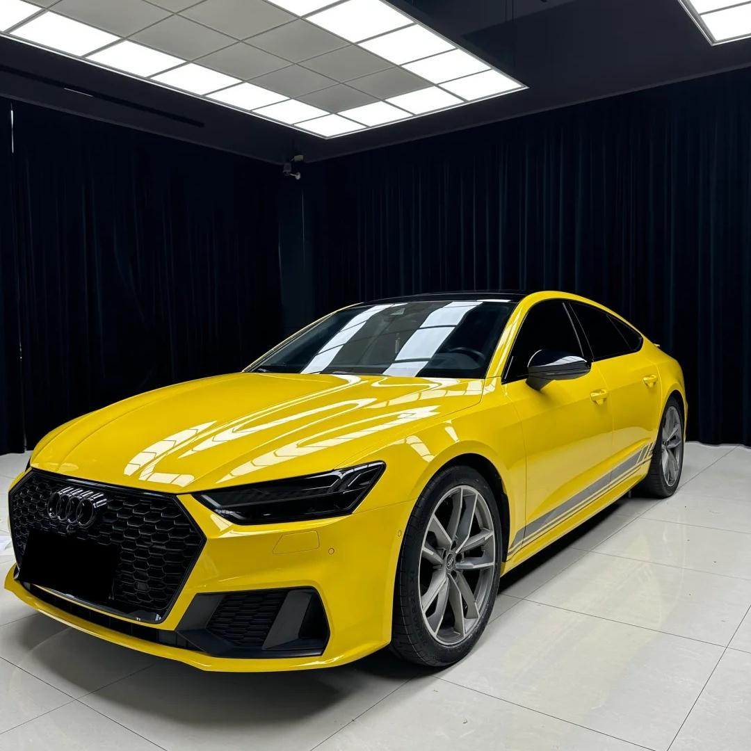 Gloss Racing Yellow Car Vinyl Wrap PET product image 2 - Veloro gloss vinyl wrap