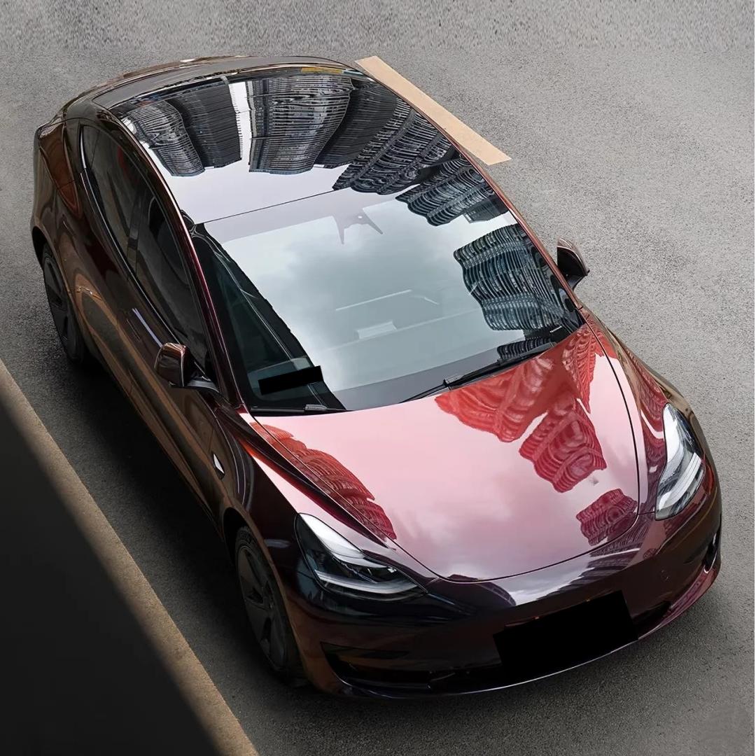 Gloss Chameleon Color Shift Black Red Car Vinyl Wrap PET product image 2 - Veloro color shift vinyl wrap