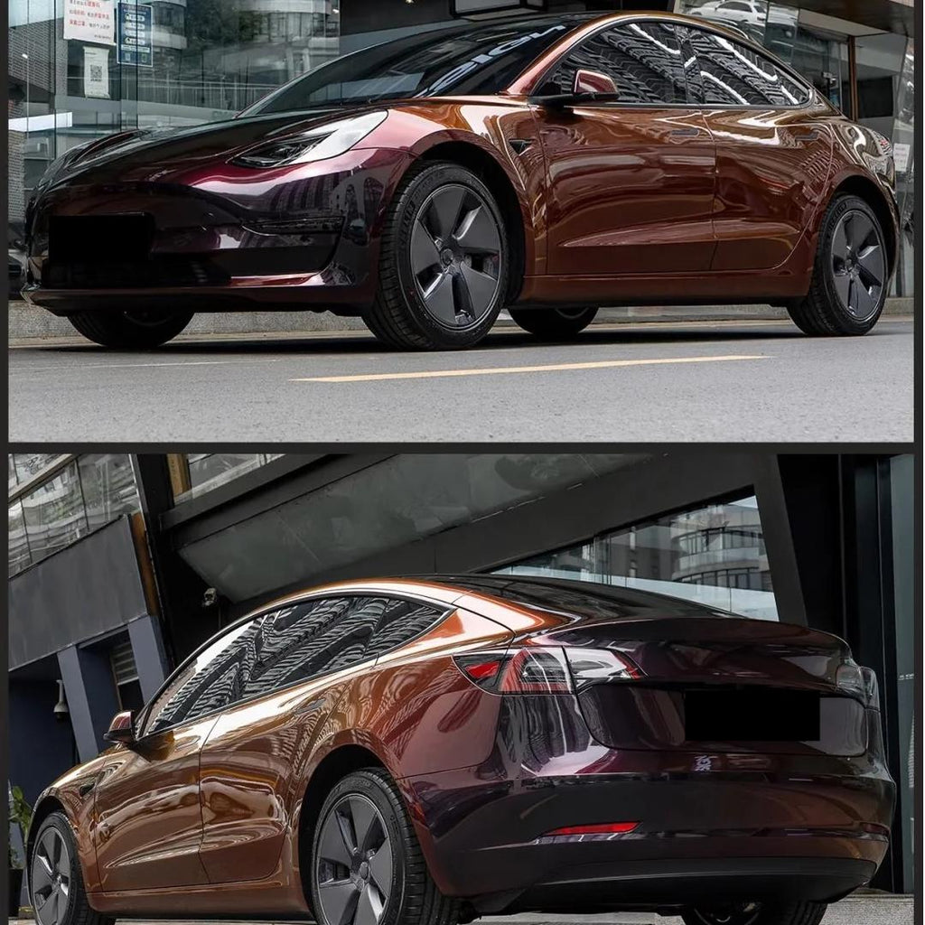 Gloss Chameleon Color Shift Black Red Car Vinyl Wrap PET product image 4 - Veloro color shift vinyl wrap