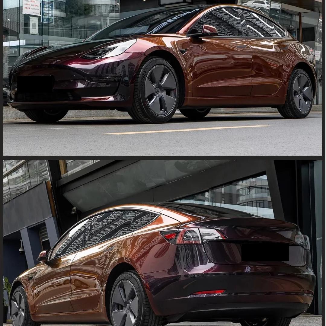 Gloss Chameleon Color Shift Black Red Car Vinyl Wrap PET product image 4 - Veloro color shift vinyl wrap
