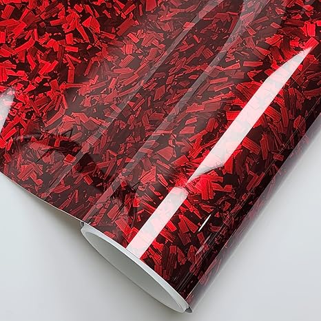 Gloss Red Forged Carbon Car Vinyl Wrap PET product image 2 - Veloro carbon fiber vinyl wrap
