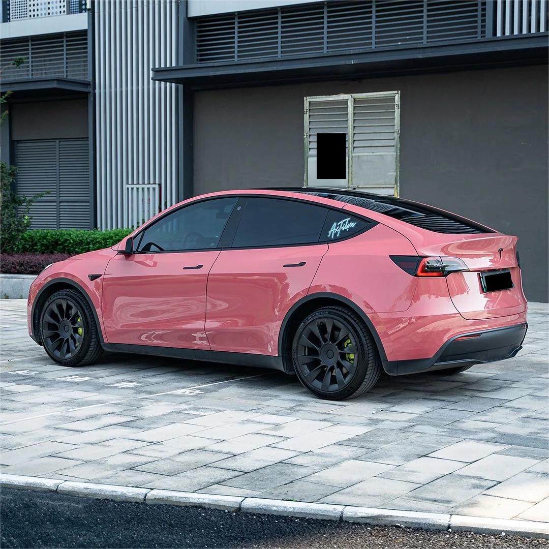 Gloss Plum Sauce Pink Car Vinyl Wrap PET product image 7 - Veloro gloss vinyl wrap