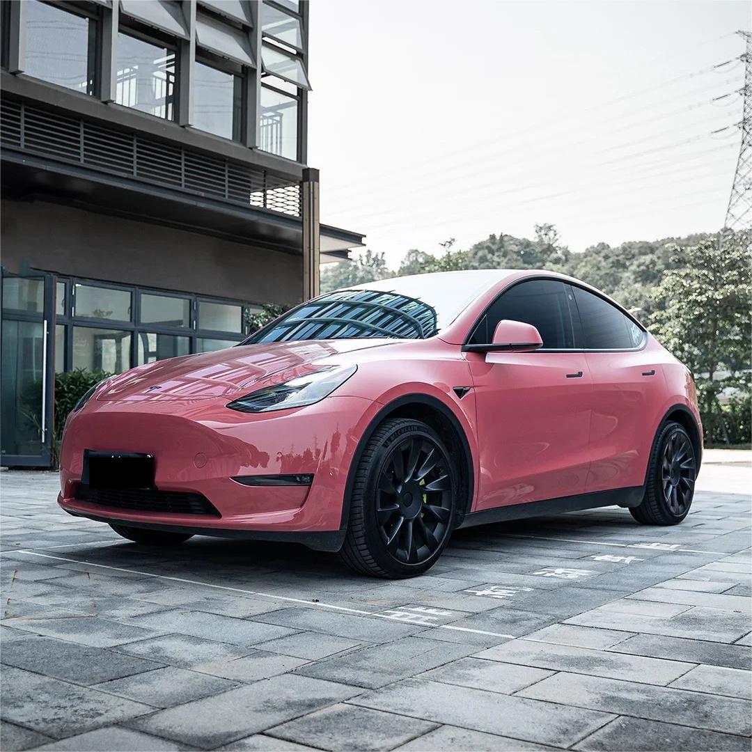 Gloss Plum Sauce Pink Car Vinyl Wrap PET product image 5 - Veloro gloss vinyl wrap