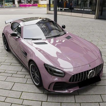 Gloss Rose Latte Pink Car Vinyl Wrap PET product image 2 - Veloro gloss vinyl wrap