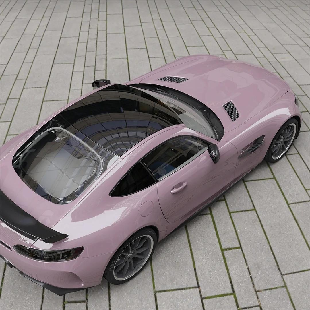 Gloss Rose Latte Pink Car Vinyl Wrap PET product image 6 - Veloro gloss vinyl wrap