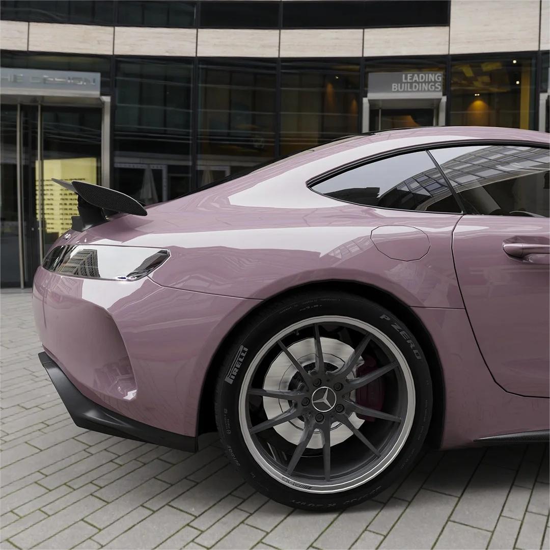 Gloss Rose Latte Pink Car Vinyl Wrap PET product image 7 - Veloro gloss vinyl wrap