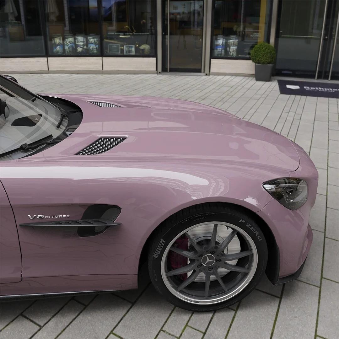Gloss Rose Latte Pink Car Vinyl Wrap PET product image 8 - Veloro gloss vinyl wrap
