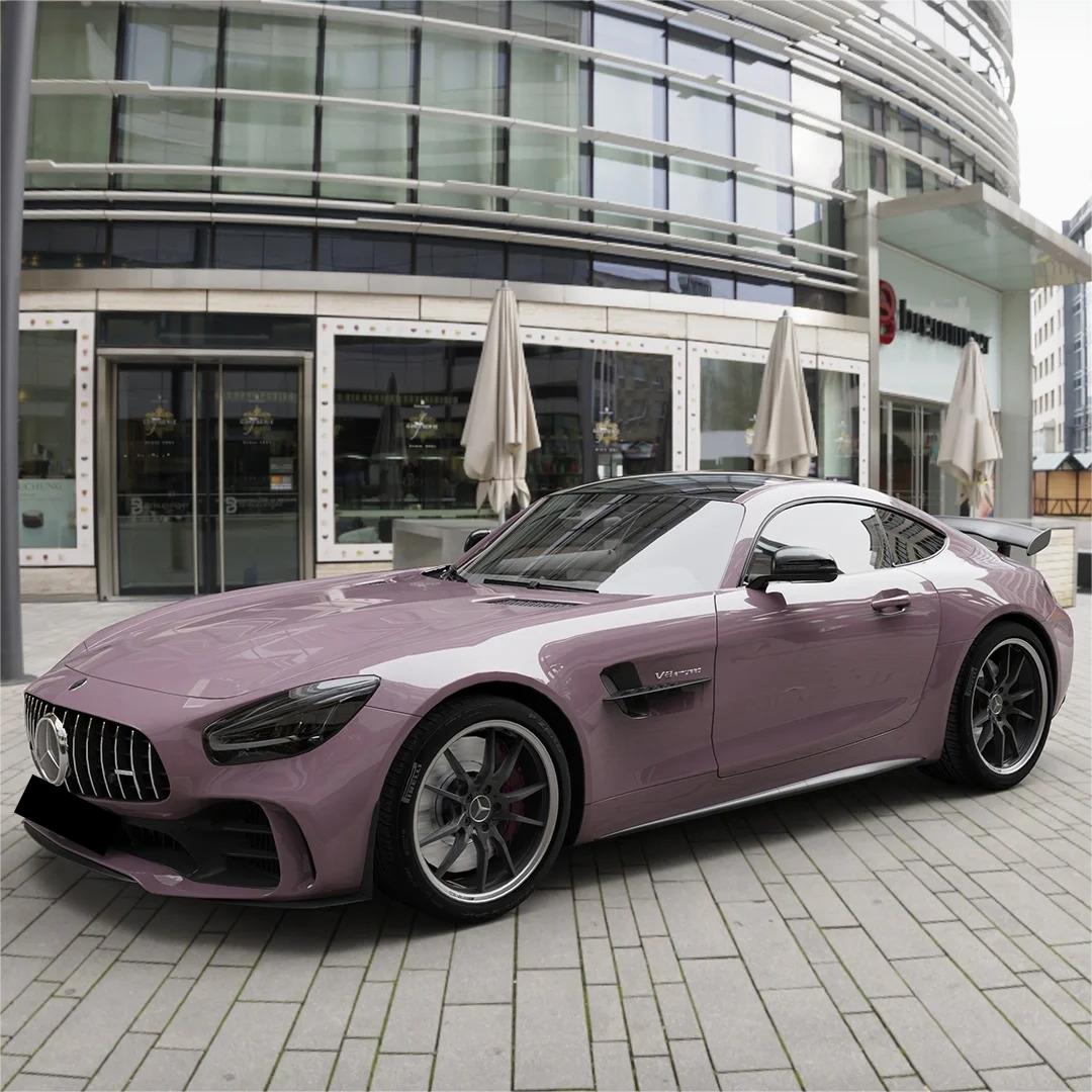 Gloss Rose Latte Pink Car Vinyl Wrap PET product image 9 - Veloro gloss vinyl wrap