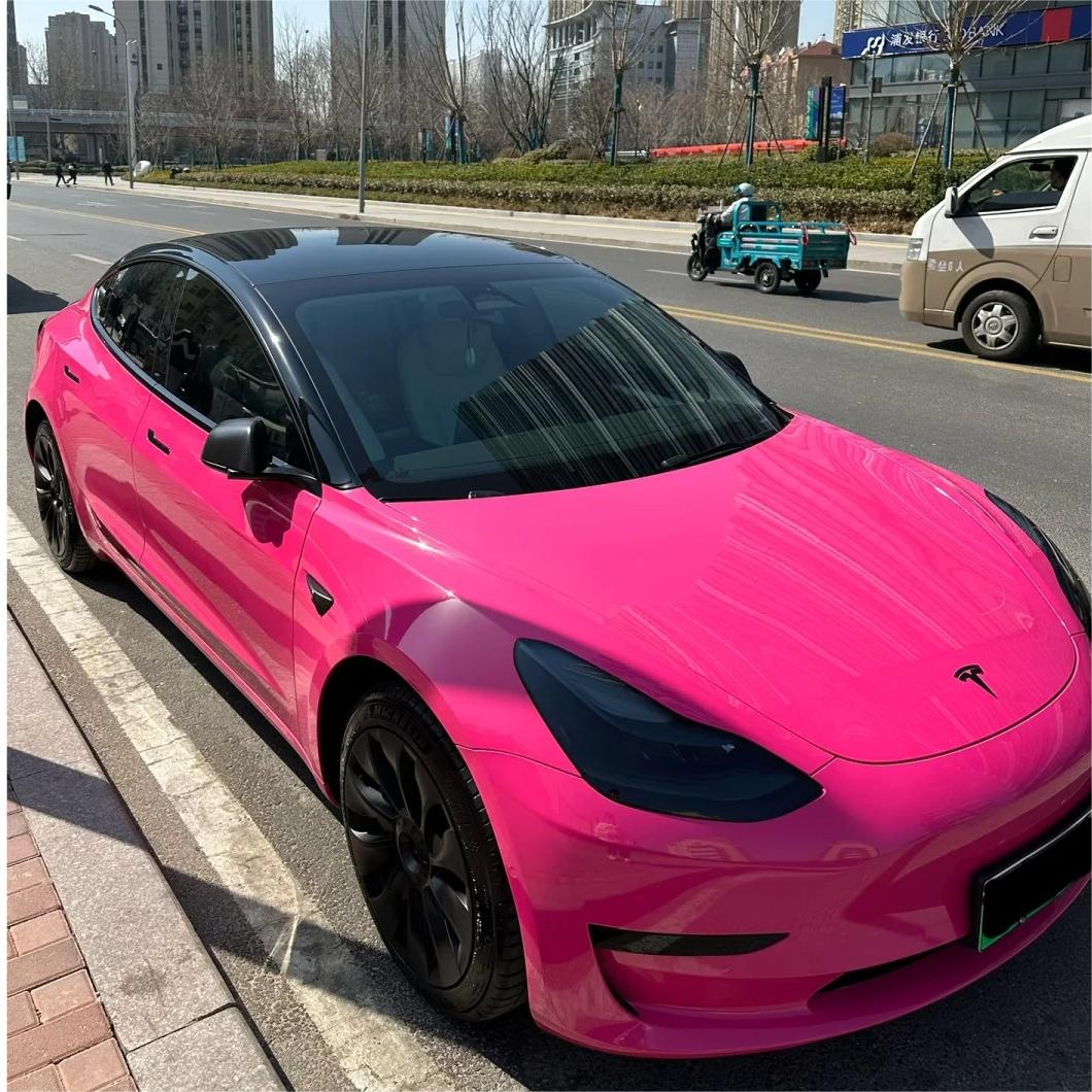 Gloss Rose Red Car Vinyl Wrap PET product image 2 - Veloro gloss vinyl wrap