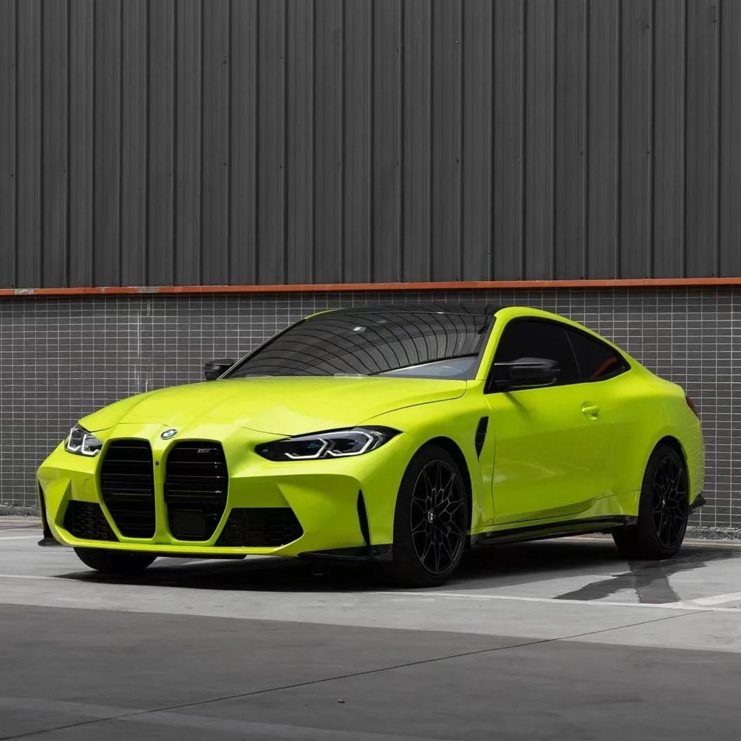Gloss São Paulo Yellow Car Vinyl Wrap BMW PET product image 2 - Veloro gloss vinyl wrap
