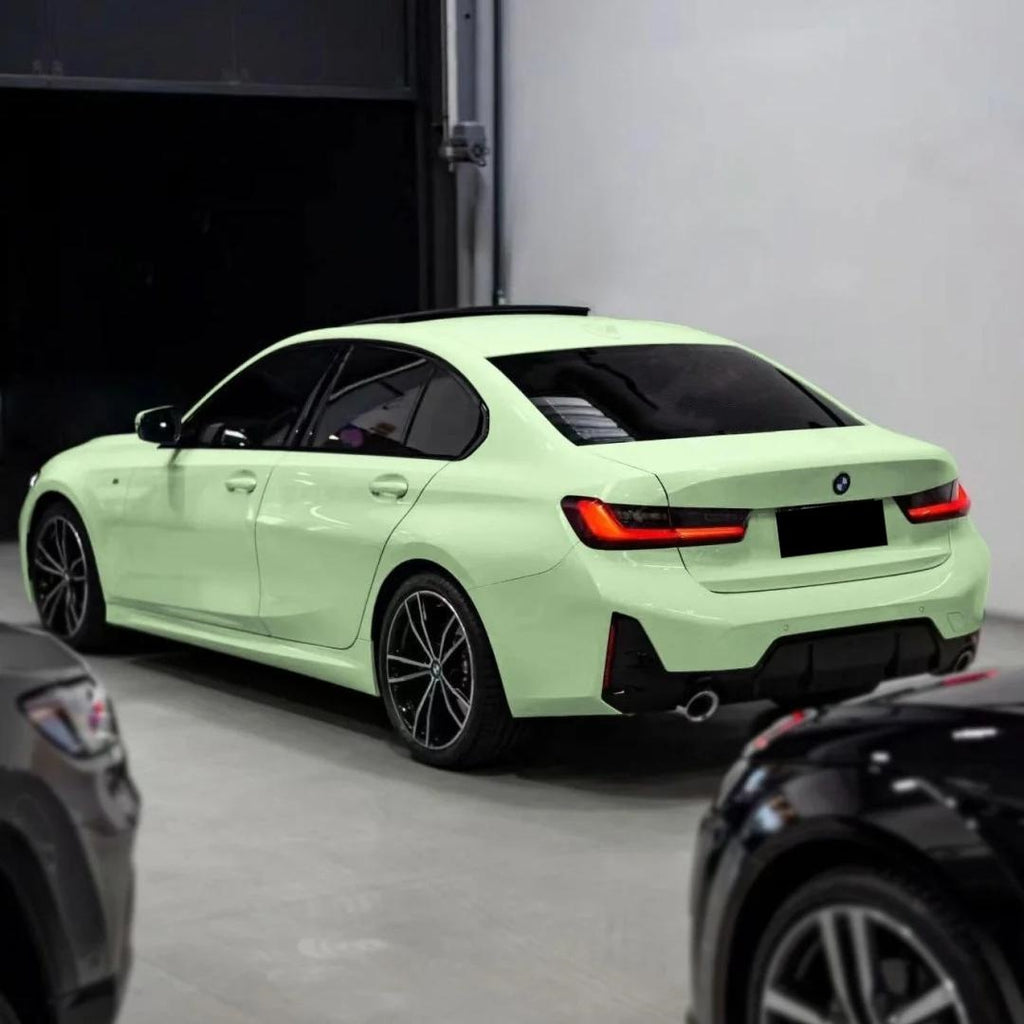 Gloss Sage Green Car Vinyl Wrap PET product image 4 - Veloro gloss vinyl wrap