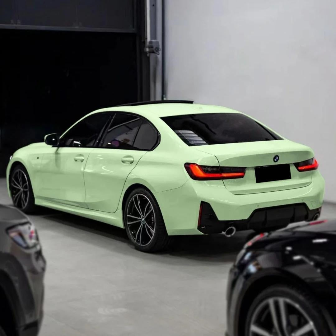 Gloss Sage Green Car Vinyl Wrap PET product image 4 - Veloro gloss vinyl wrap