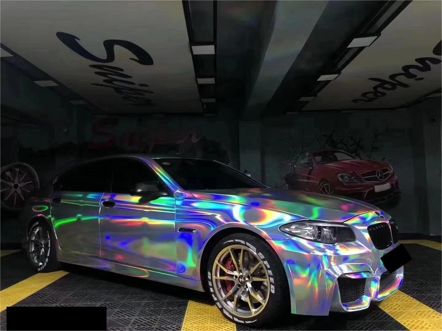 Gloss Holographic Chrome Laser Electroplated Silver Car Vinyl Wrap product image 9 - Veloro chrome vinyl wrap