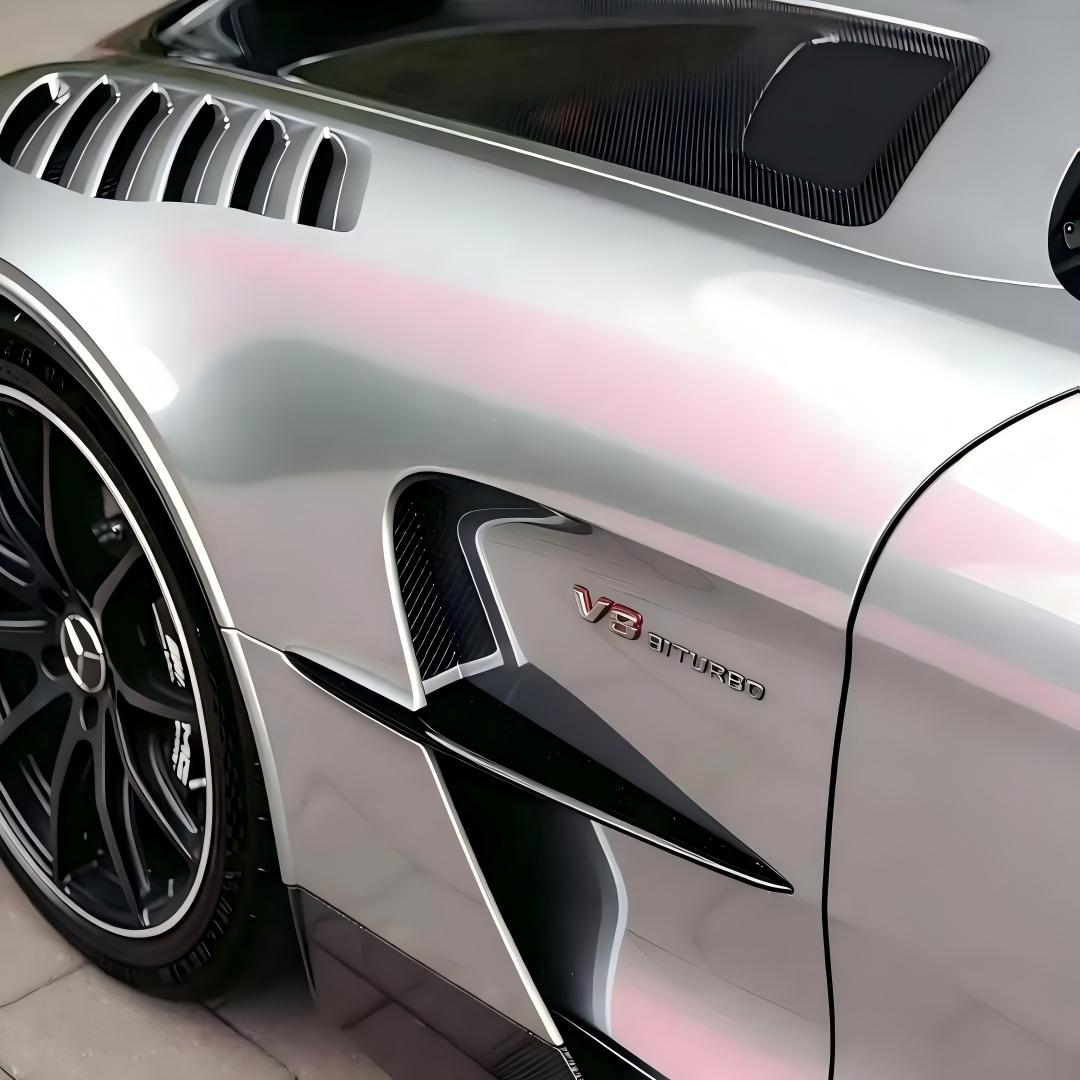 Ultra Gloss Metallic Chameleon Silver Sunset Pink Car Vinyl Wrap PET product image 5 - Veloro color shift vinyl wrap