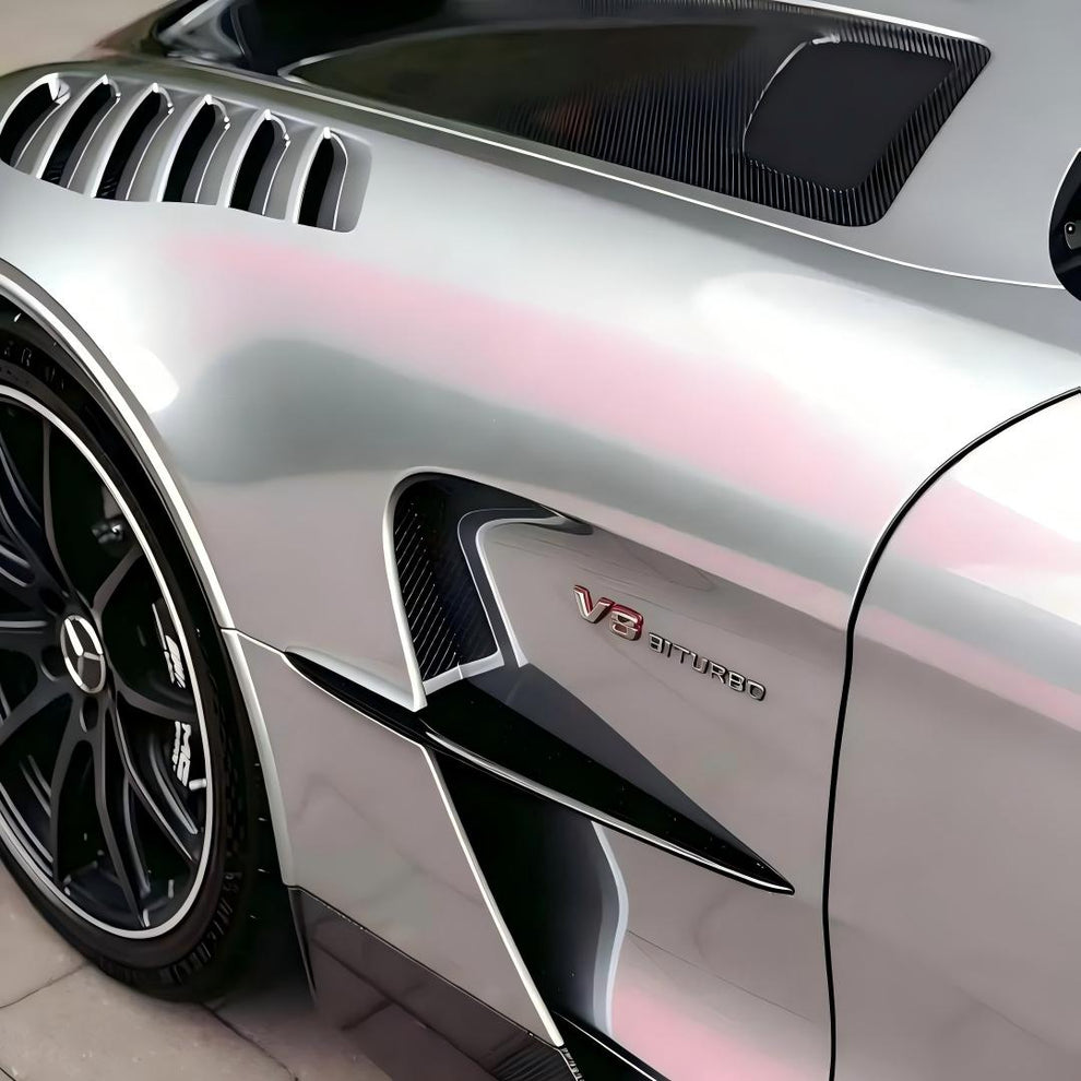 Ultra Gloss Metallic Chameleon Silver Sunset Pink Car Vinyl Wrap PET product image 5 - Veloro color shift vinyl wrap
