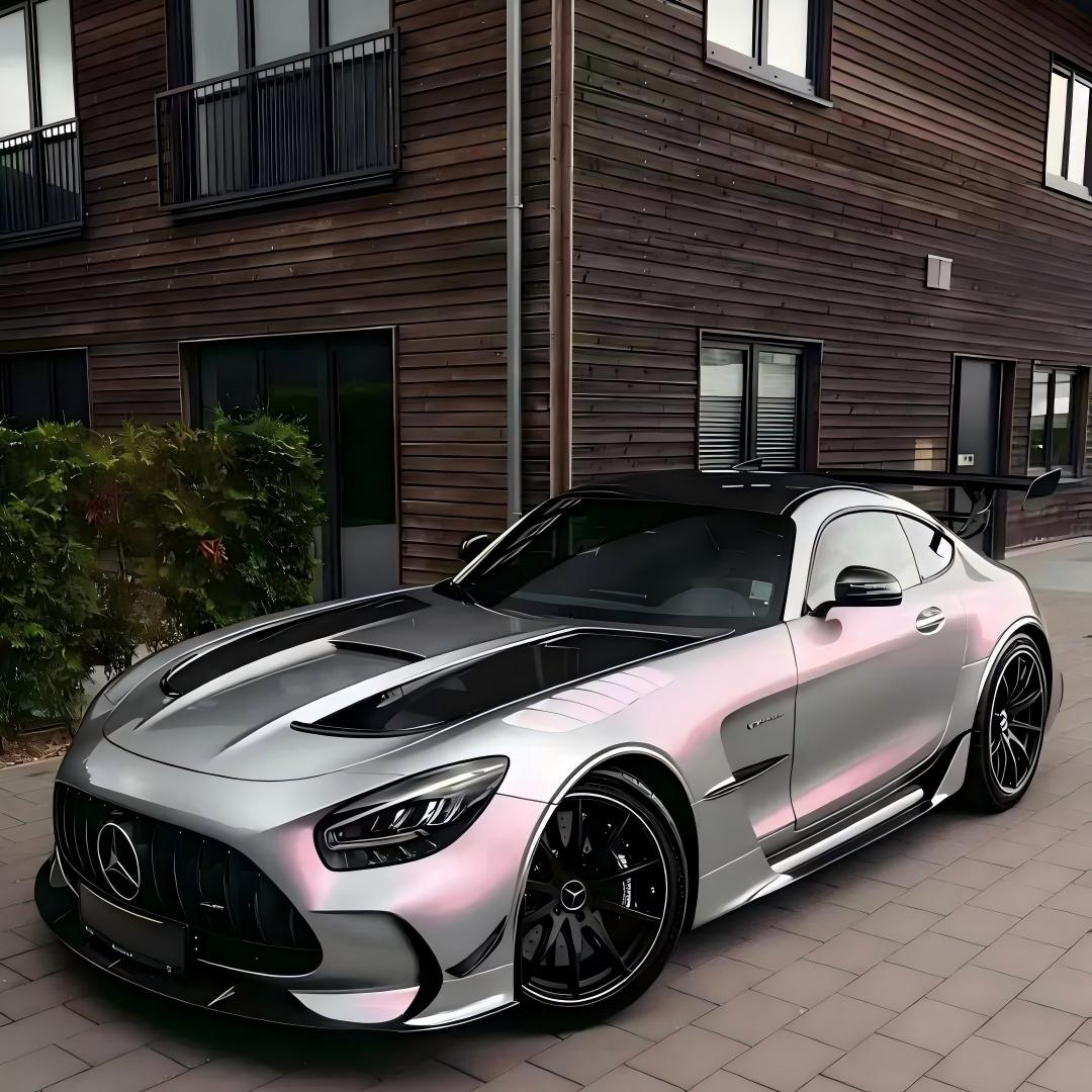 Ultra Gloss Metallic Chameleon Silver Sunset Pink Car Vinyl Wrap PET product image 2 - Veloro color shift vinyl wrap