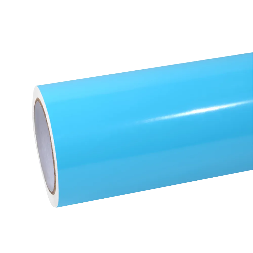Gloss Light Sky Blue Car Vinyl Wrap PET