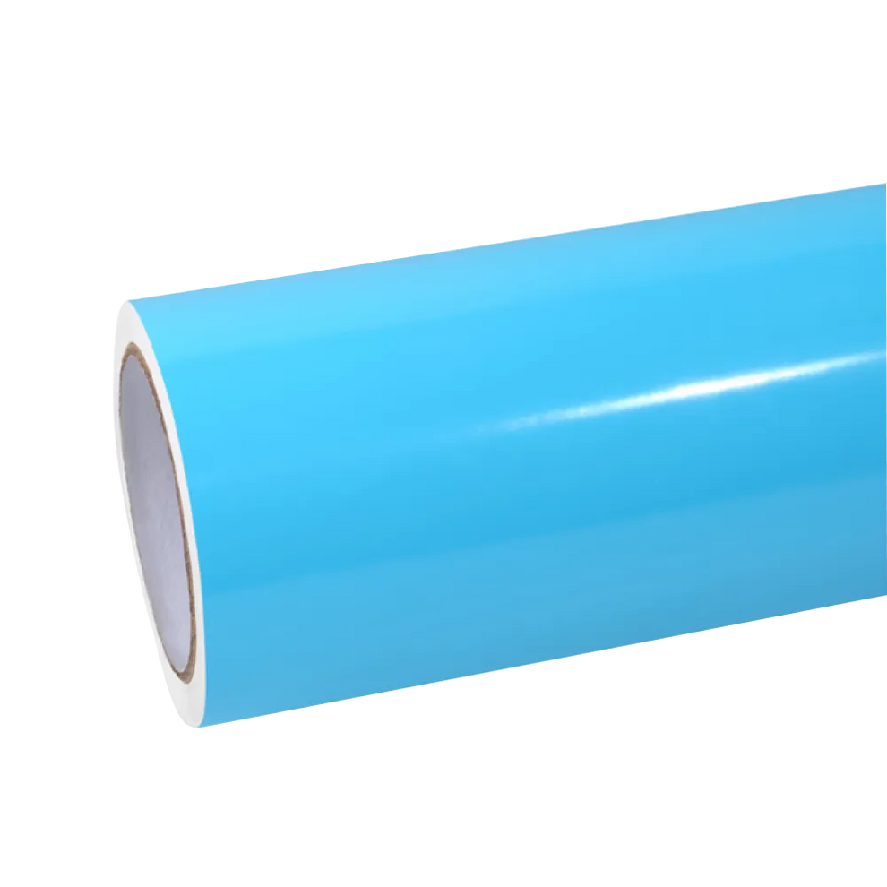 Gloss Light Sky Blue Car Vinyl Wrap PET