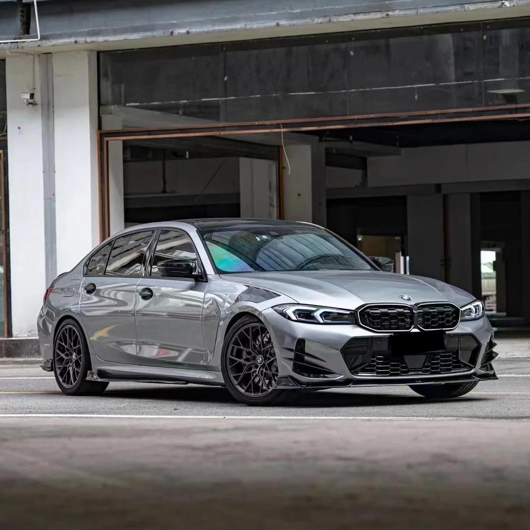 Gloss Skyscraper Grey Car Vinyl Wrap BMW PET product image 4 - Veloro gloss vinyl wrap