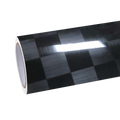 Gloss Square Black Carbon Fiber Car Vinyl Wrap PET
