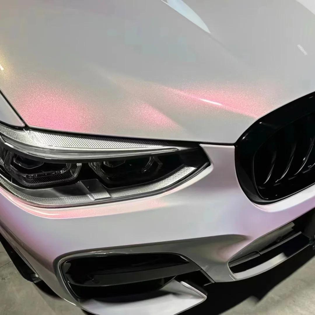 Gloss Starry Pink Gold Car Vinyl Wrap PET product image 4 - Veloro gloss vinyl wrap