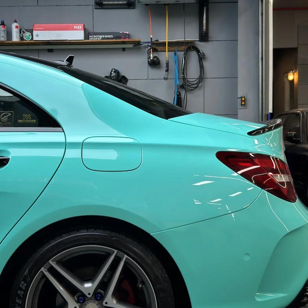 Glossy Crystal Tiffany Blue Car Vinyl Wrap PET product image 8 - Veloro gloss vinyl wrap