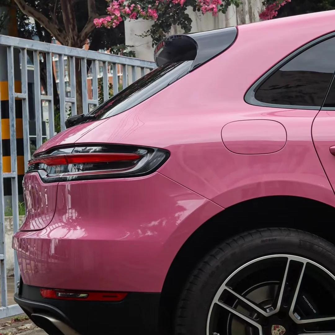 Gloss Tulip Pink Car Vinyl Wrap PET product image 5 - Veloro gloss vinyl wrap