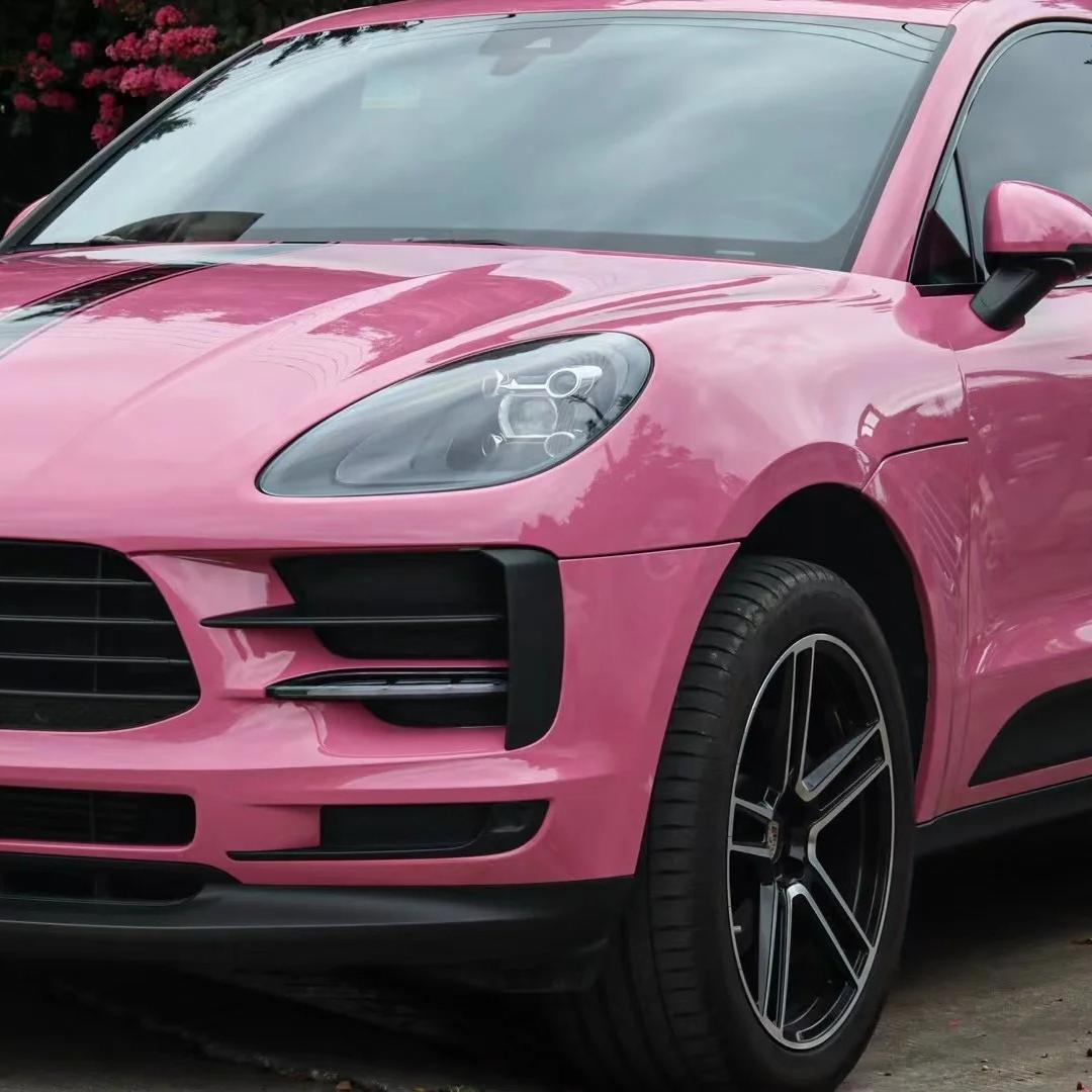 Gloss Tulip Pink Car Vinyl Wrap PET product image 4 - Veloro gloss vinyl wrap