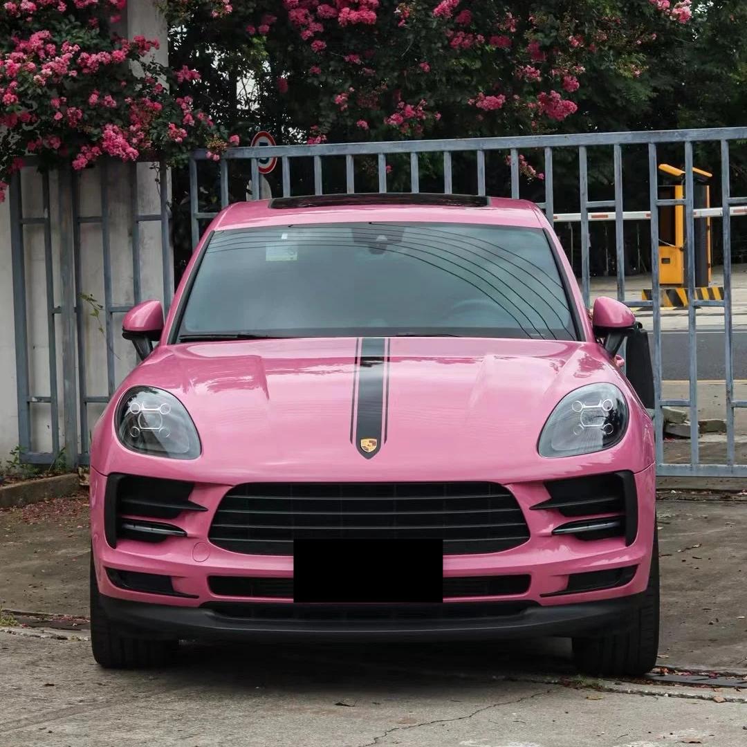 Gloss Tulip Pink Car Vinyl Wrap PET product image 3 - Veloro gloss vinyl wrap