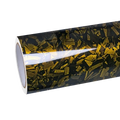 Gloss Yellow Forged Carbon Fiber Car Vinyl Wrap PET