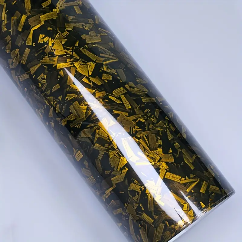 Gloss Yellow Forged Carbon Fiber Car Vinyl Wrap PET product image 3 - Veloro carbon fiber vinyl wrap