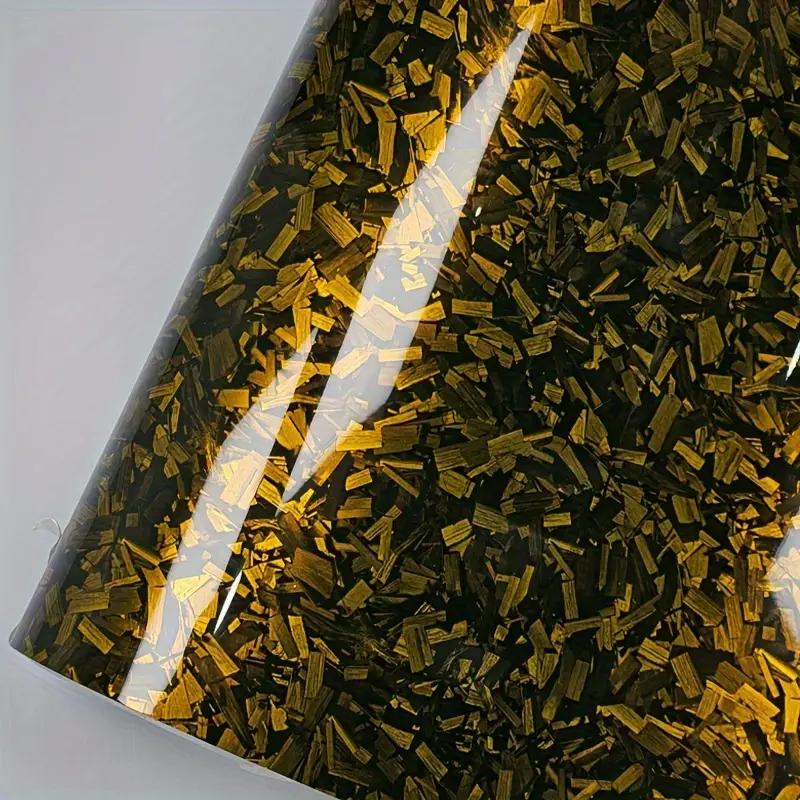 Gloss Yellow Forged Carbon Fiber Car Vinyl Wrap PET product image 5 - Veloro carbon fiber vinyl wrap