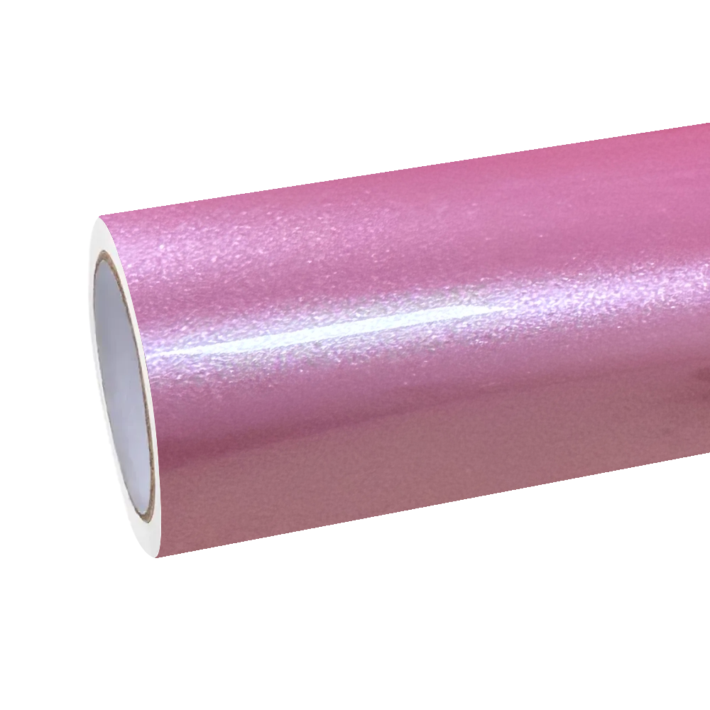 Glossy Metallic Shell Pink Car Vinyl Wrap PET