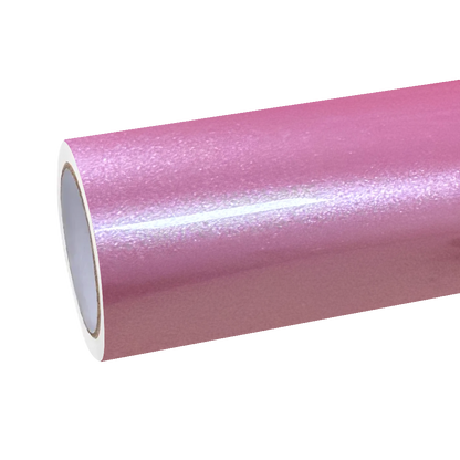 Glossy Metallic Shell Pink Car Vinyl Wrap PET
