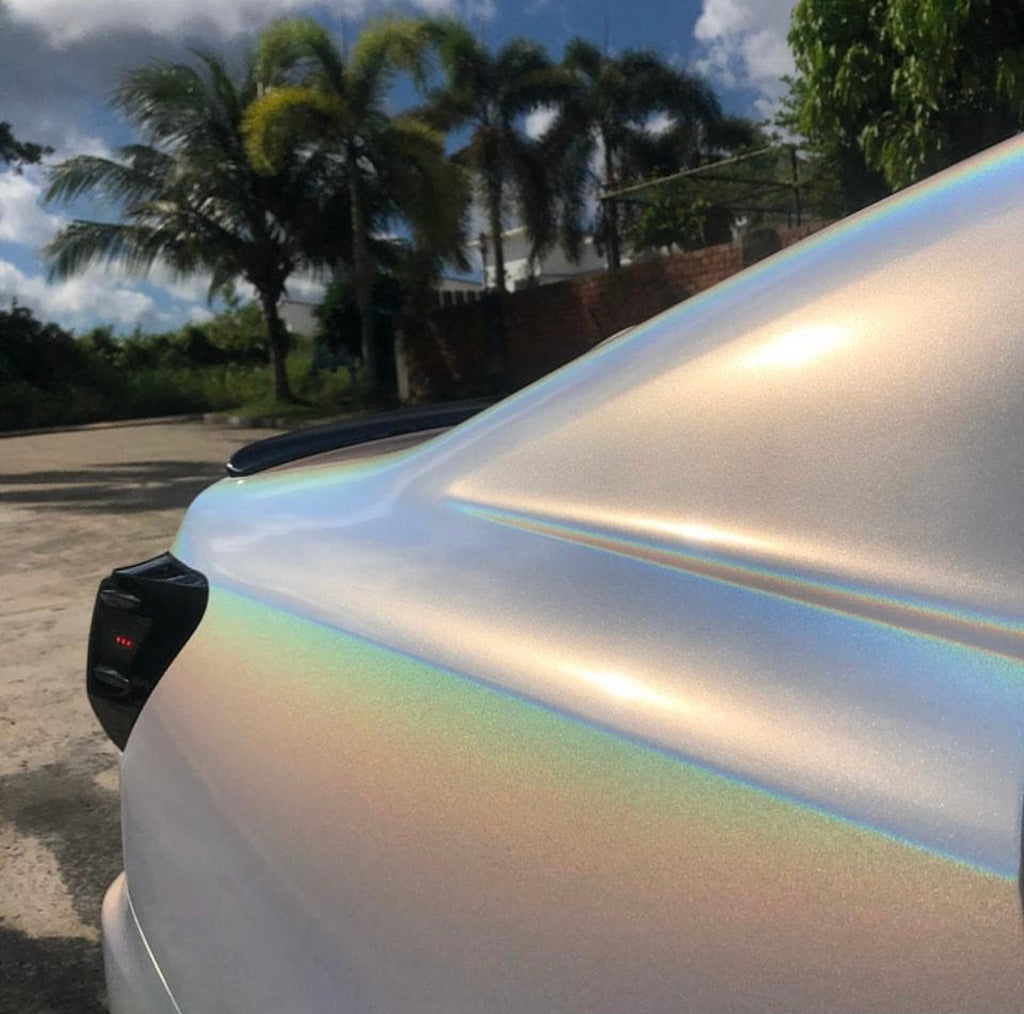 Gloss Metallic Rainbow Laser White Car Vinyl Wrap product image 5 - Veloro metallic vinyl wrap