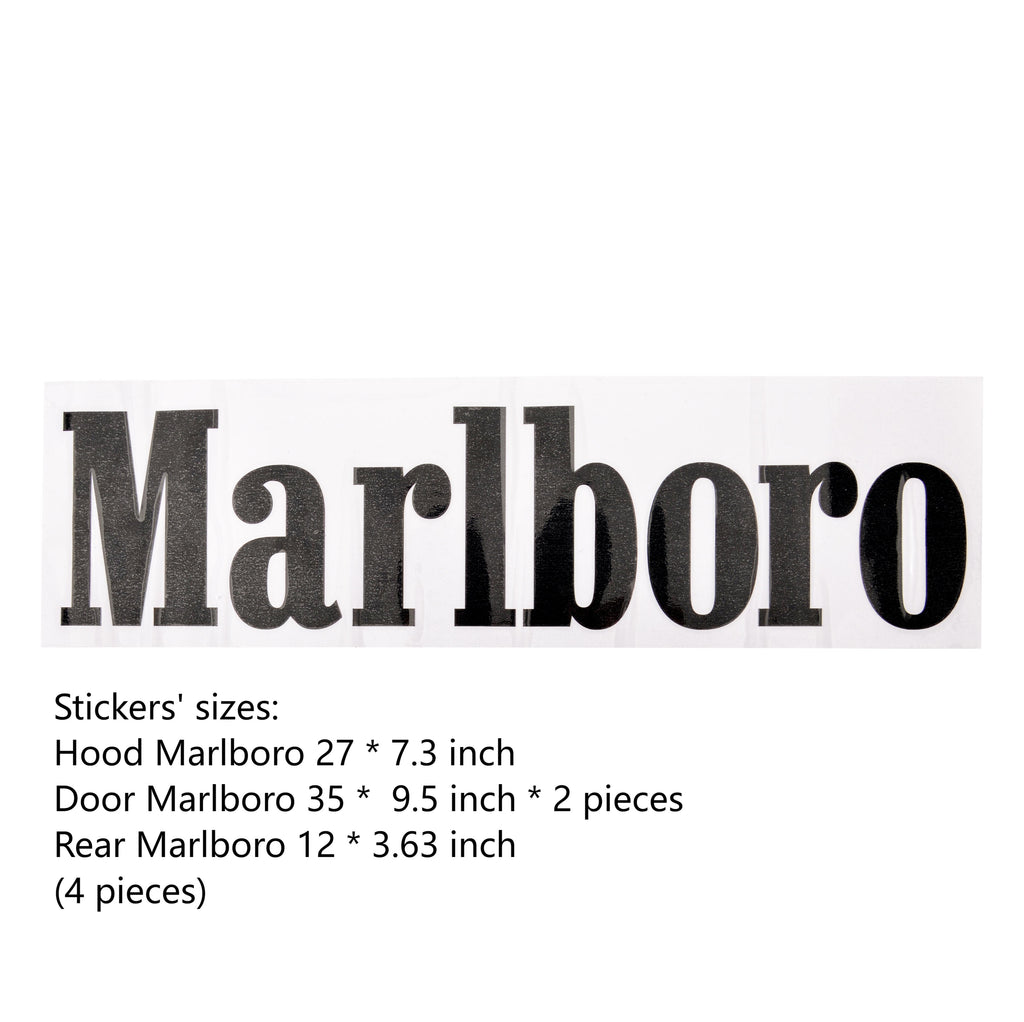 Marlboro Racing Car wrap Custom Design - White, Red and Black Car Wrap (Bundle) product image 13 - Veloro automotive