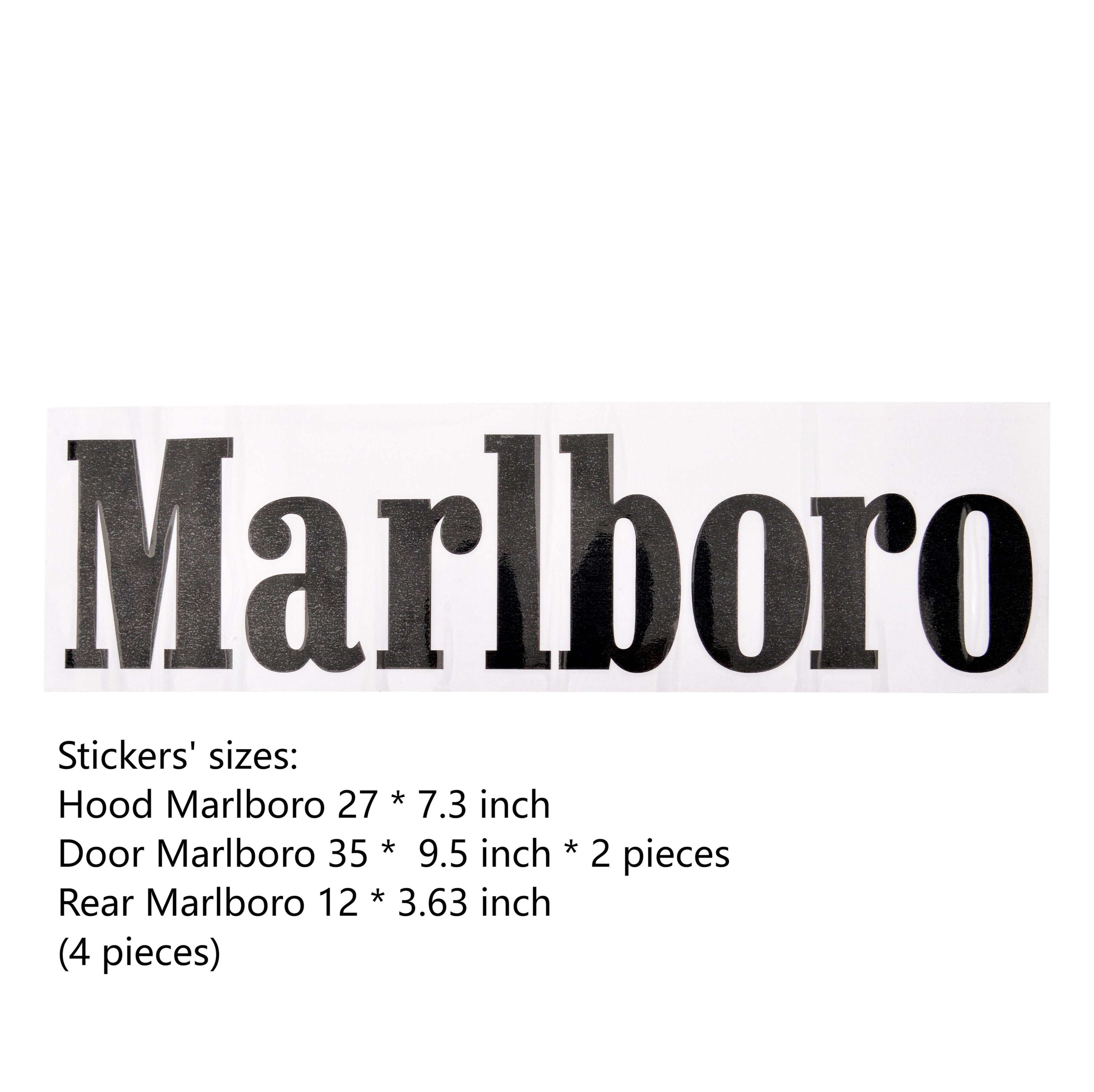 Marlboro Racing Car wrap Custom Design - White, Red and Black Car Wrap (Bundle) product image 13 - Veloro automotive
