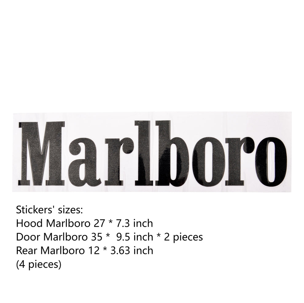 Marlboro Racing Car wrap Custom Design - White, Red and Black Car Wrap (Bundle) product image 13 - Veloro automotive
