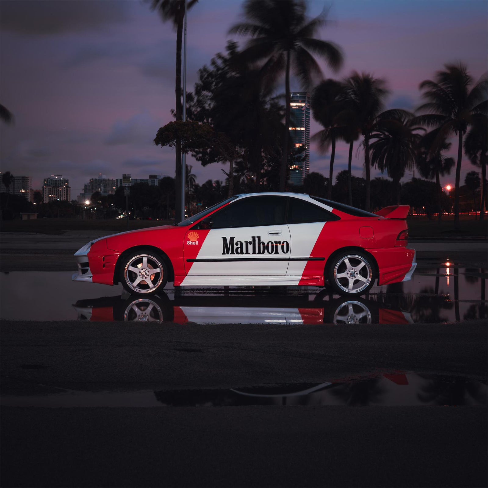 Marlboro Racing Car wrap Custom Design - White, Red and Black Car Wrap (Bundle) product image 3 - Veloro automotive