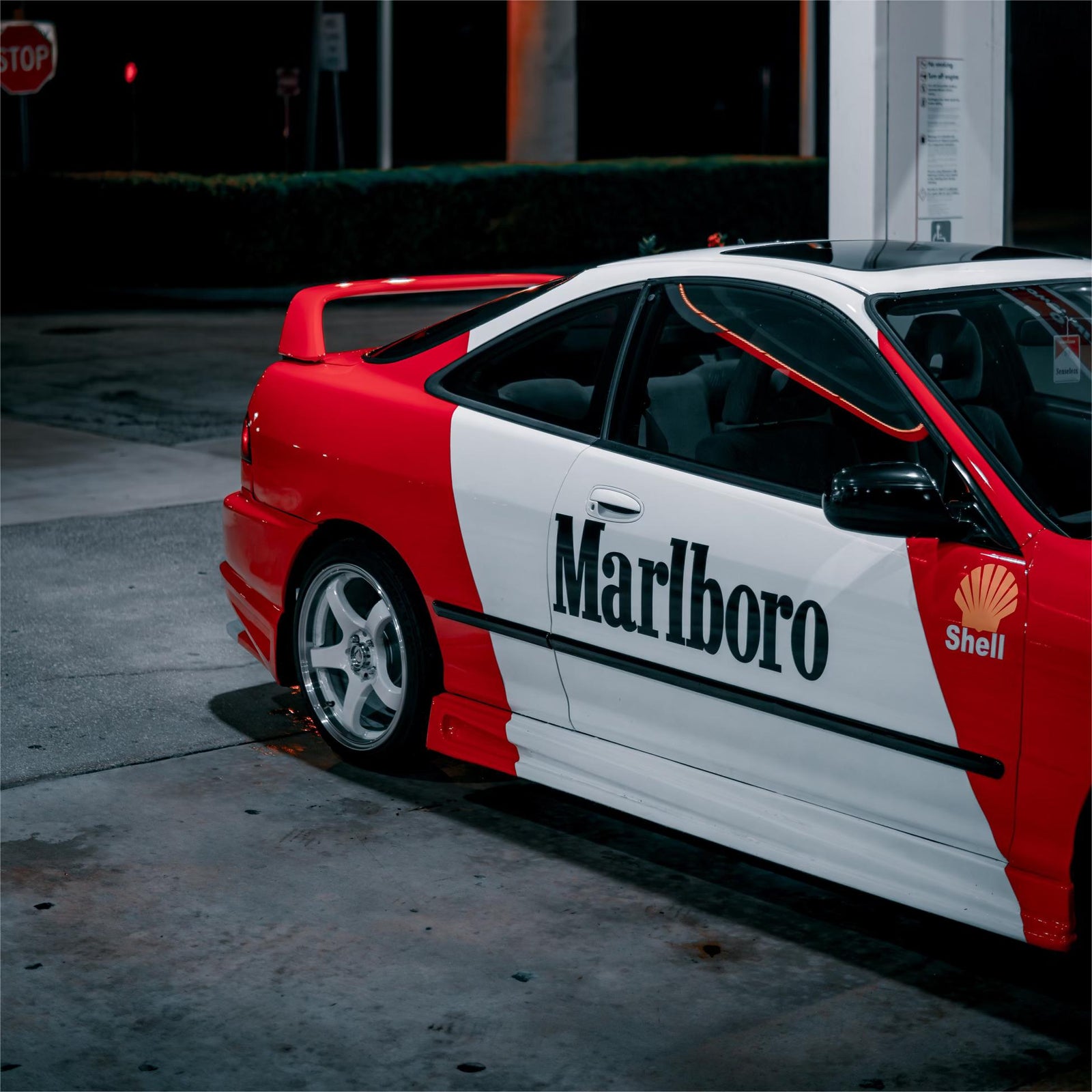 Marlboro Racing Car wrap Custom Design - White, Red and Black Car Wrap (Bundle) product image 10 - Veloro automotive