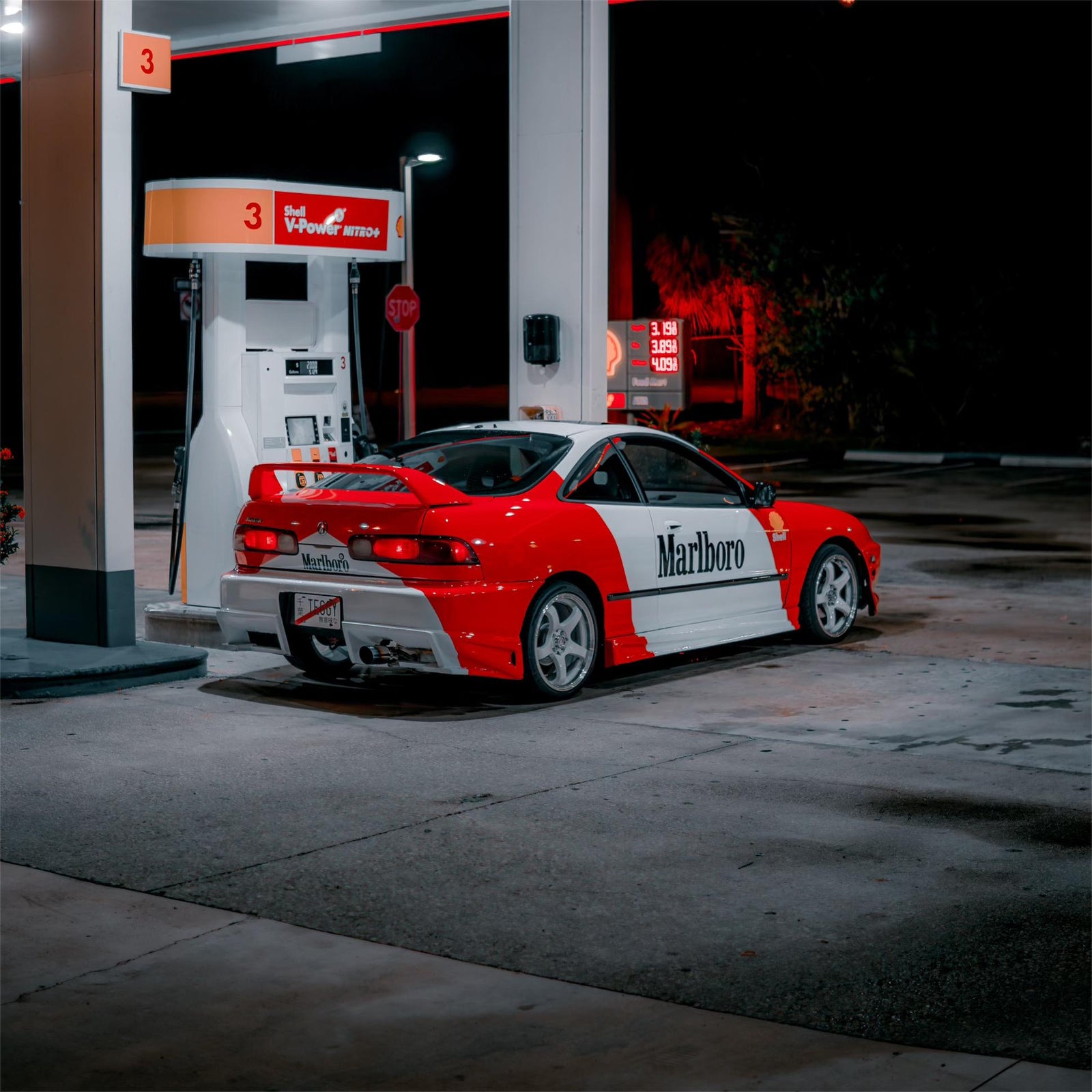 Marlboro Racing Car wrap Custom Design - White, Red and Black Car Wrap (Bundle) product image 8 - Veloro automotive