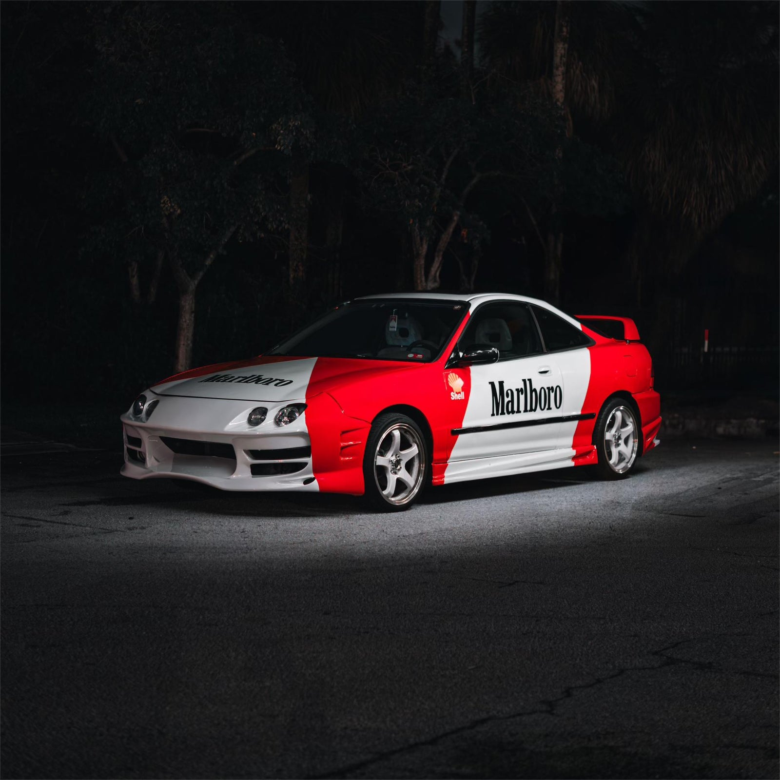 Marlboro Racing Car wrap Custom Design - White, Red and Black Car Wrap (Bundle) product image 9 - Veloro automotive