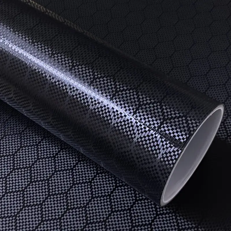 PET Matte Beehive Carbon Fiber Black Car Vinyl Wrap product image 2 - Veloro carbon fiber vinyl wrap