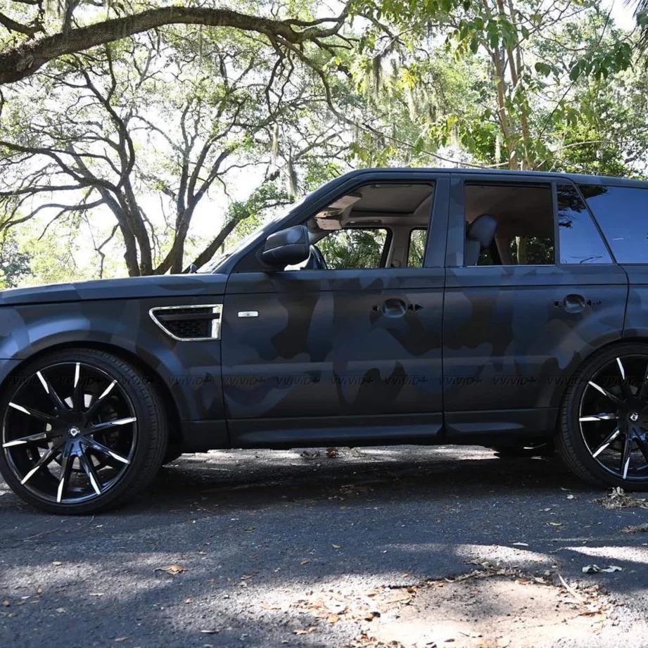 Matte Camo Black 3D Ghost Camouflage Black PET product image 5 - Veloro matte vinyl wrap
