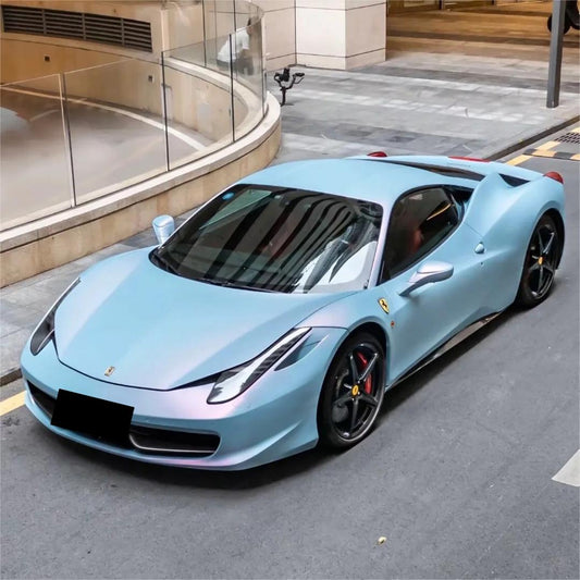 Matte Chameleon Blue Purple Car Wrap Vinyl PET product image 3 - Veloro color shift vinyl wrap