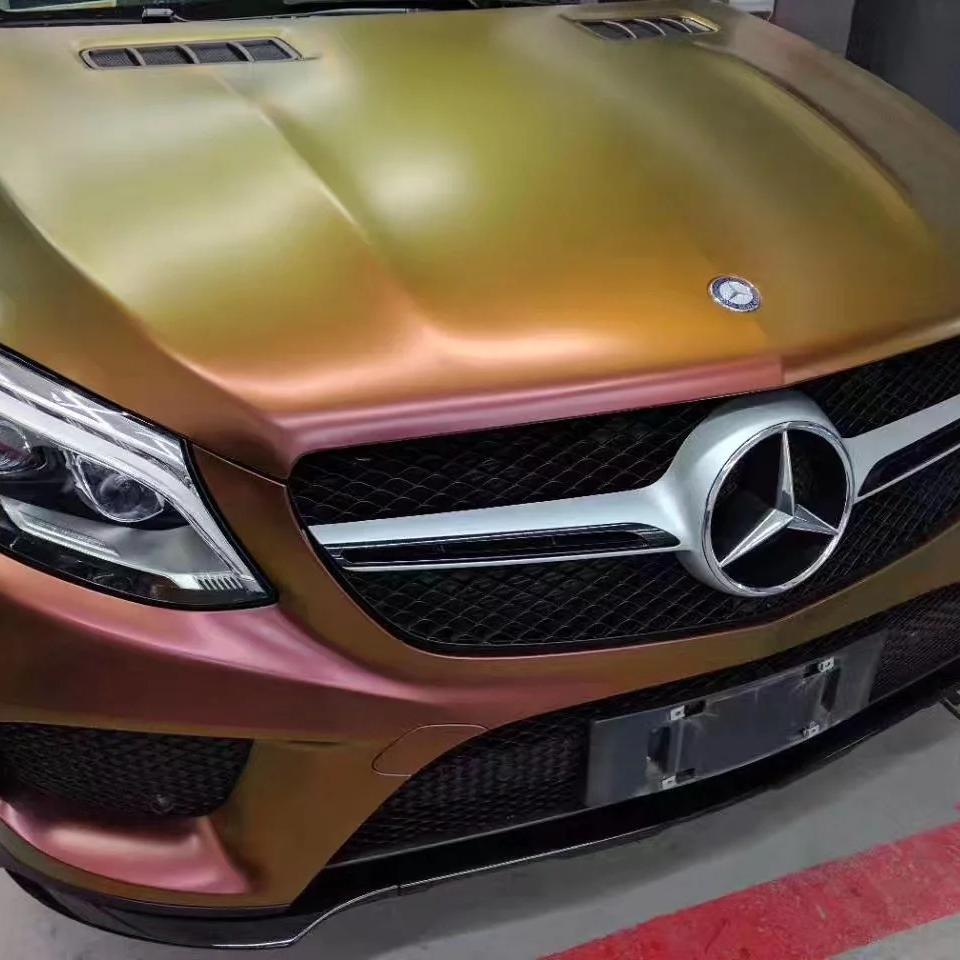 Matte Chameleon Gold Red Car Vinyl Wrap product image 5 - Veloro color shift vinyl wrap