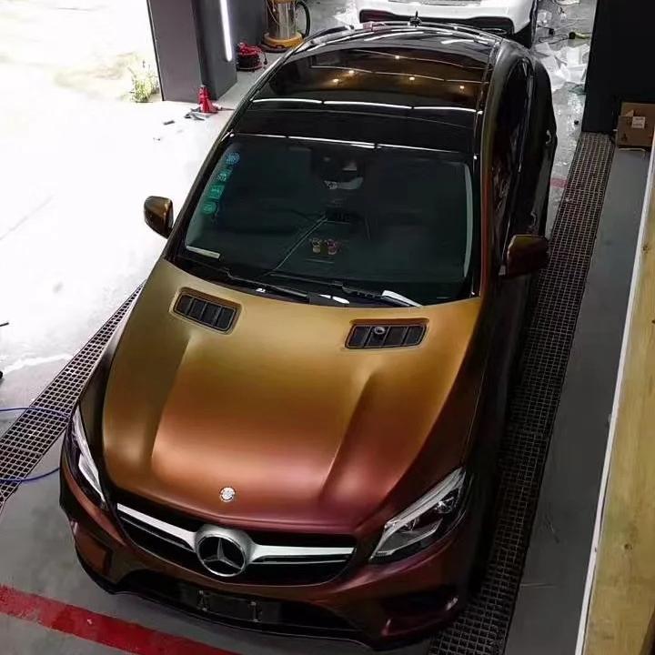Matte Chameleon Gold Red Car Vinyl Wrap product image 4 - Veloro color shift vinyl wrap