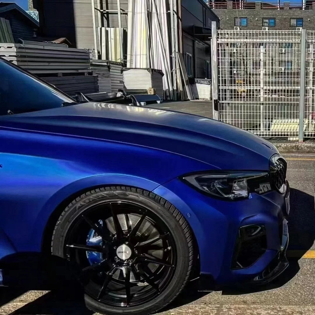 Matte Chrome Klein Blue Car Vinyl Wrap PET product image 3 - Veloro chrome vinyl wrap